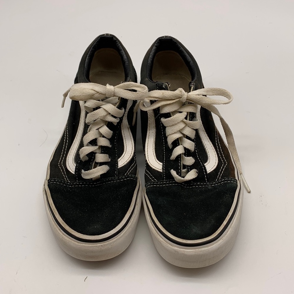 VAN's Black Tennis Shoes , A Mix of Suede and Canvas size 5.5